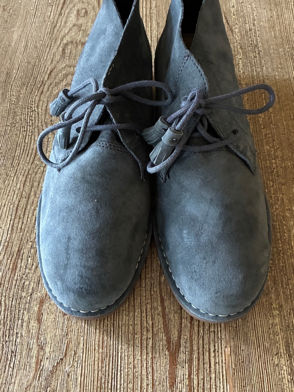 Hush Puppies Suede Lace-Up Desert Boots in Slate Blue